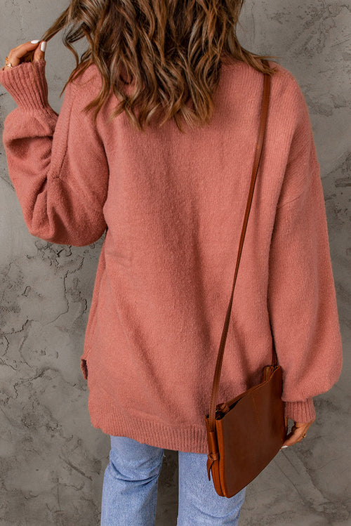 Puffy Sleeve Pocketed Sweater