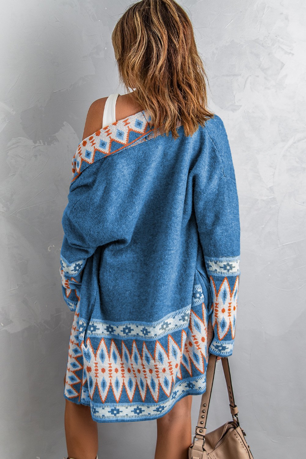 Blue Aztec Print Cardigan