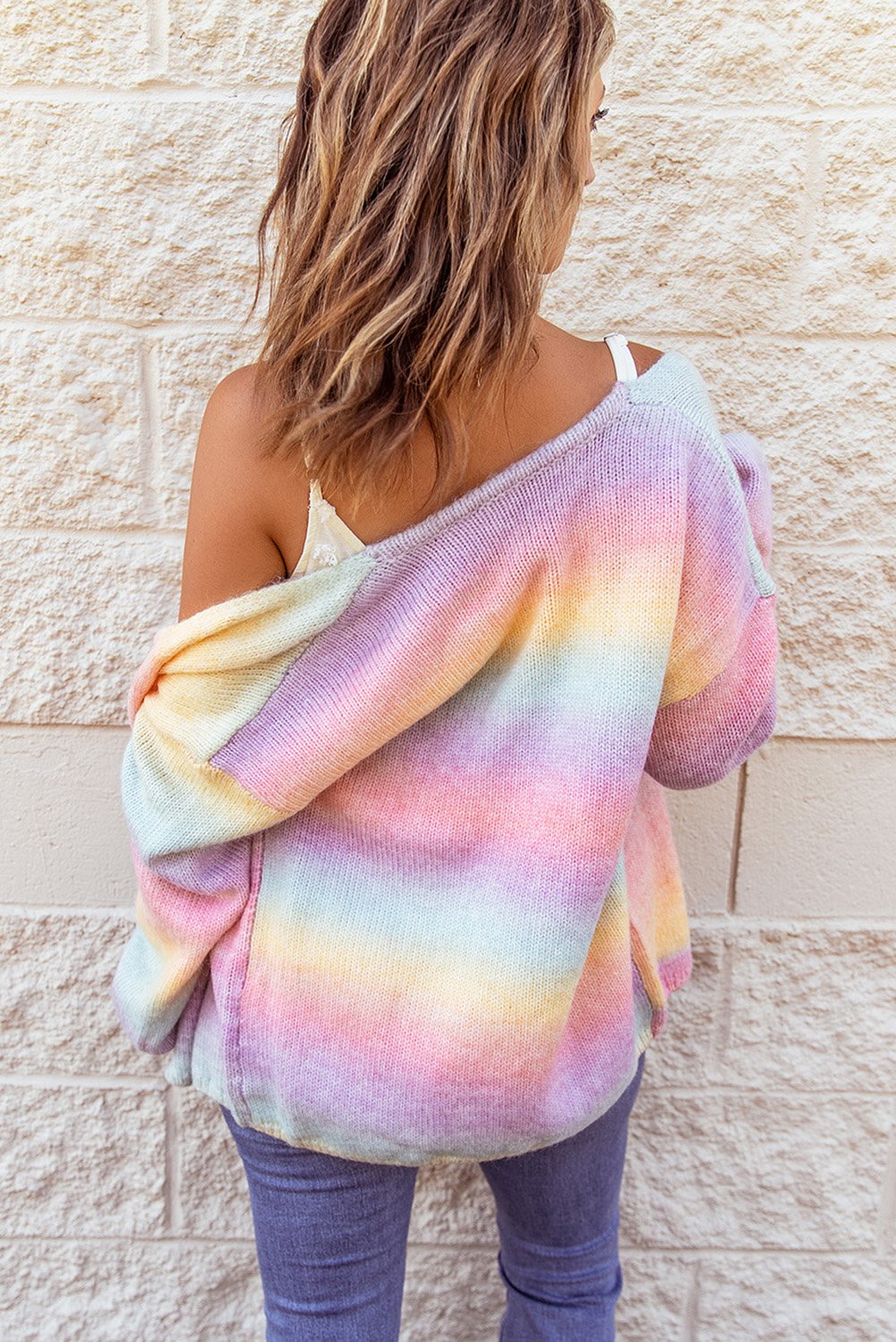 Ombre Tie-dye Wool Cardigan