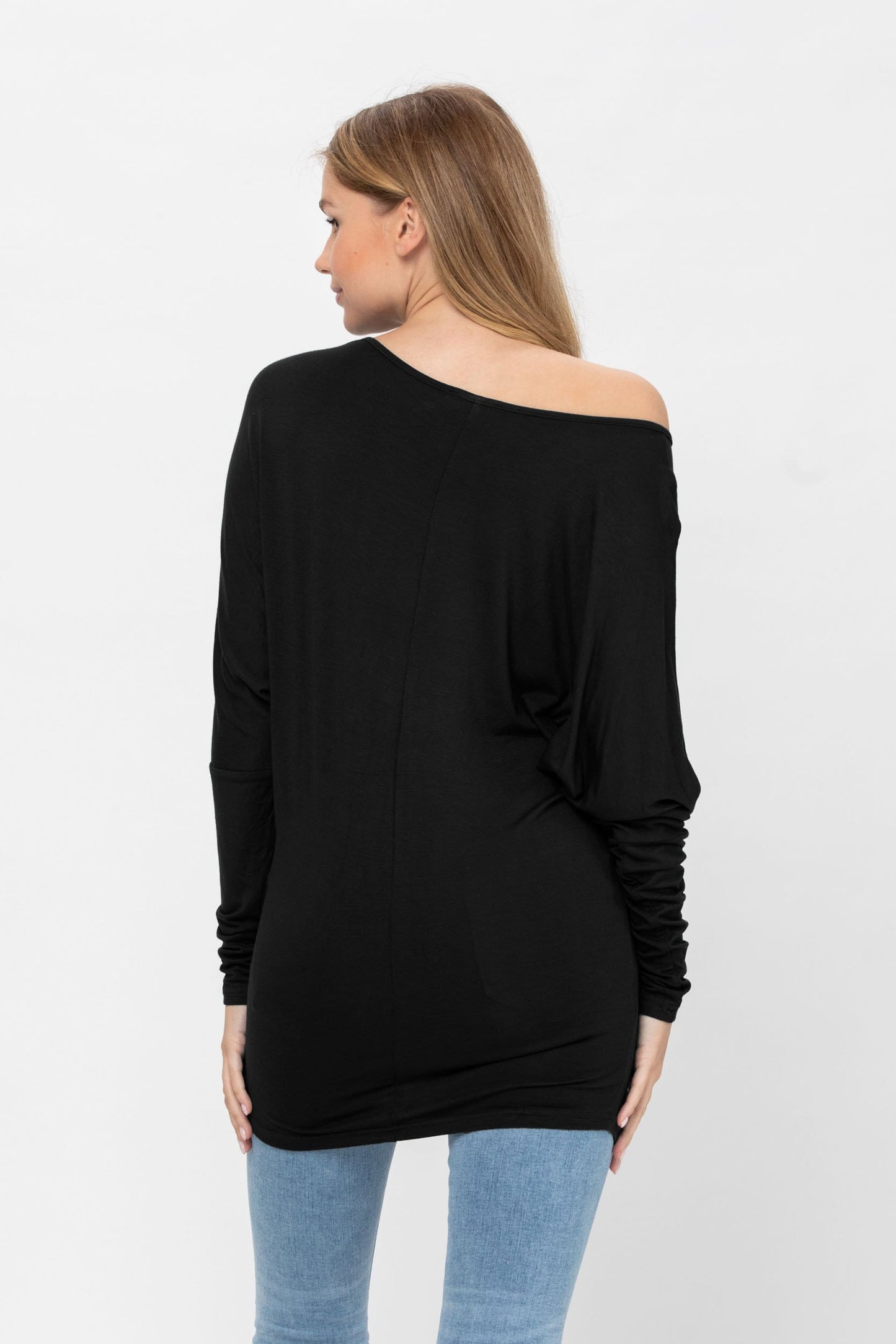 Flowy Comfort Draped Long Sleeve Batwing Dolman Top S-XL Plus Size