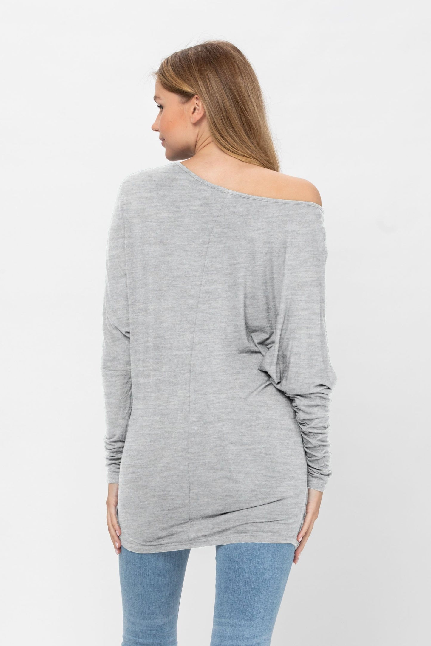 Flowy Comfort Draped Long Sleeve Batwing Dolman Top S-XL Plus Size