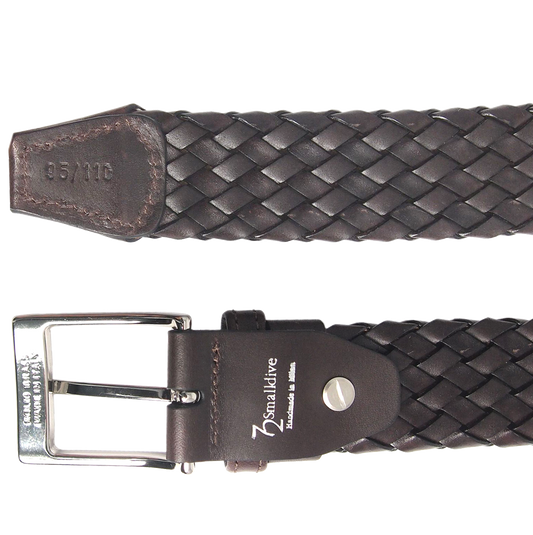 34 mm Weave Belt Dark Brown