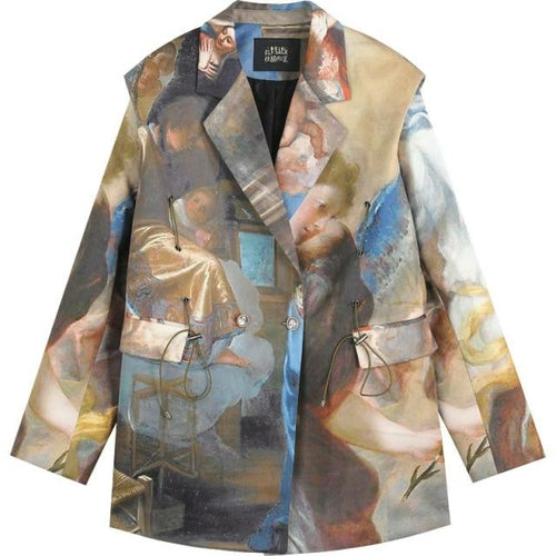 Graphic Chic Single Breasted Korean Blazer Women Jacket Spring ELF